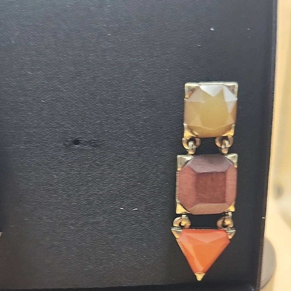 INC International Concepts Gold and Orange Geometric Earrings